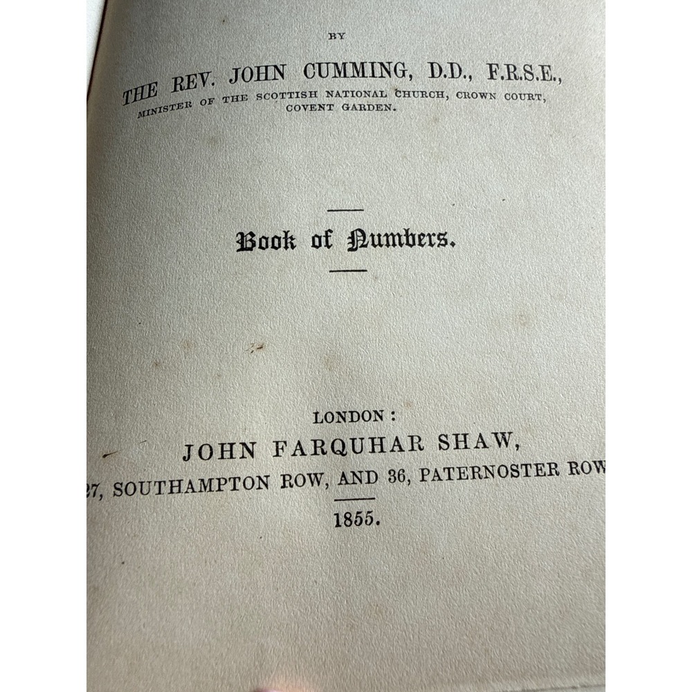 Sabbath Morning Readings Old Testament Book of Numbers John Cumming 1855 Antique - Picture 9 of 13